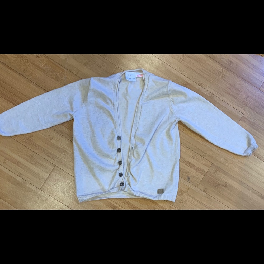 Boys Cream Zara button down cardigan